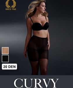 SHEER PLUS SIZE TIGHTS - CURVY  20 DEN